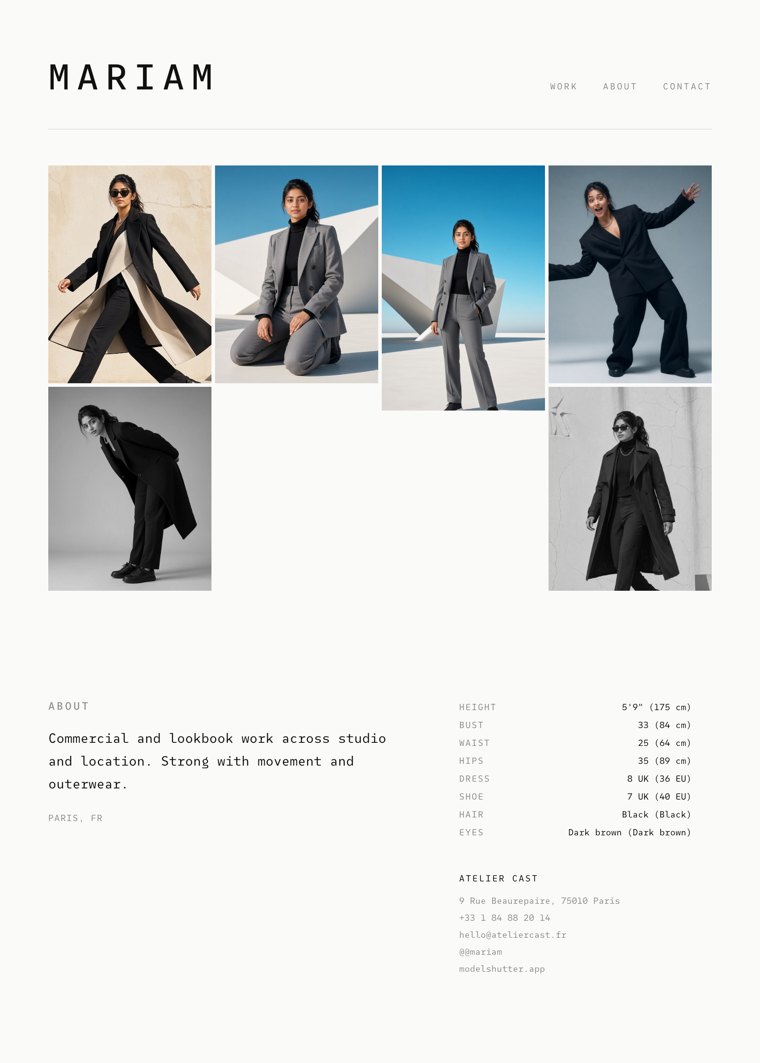 Contact Sheet portfolio template
